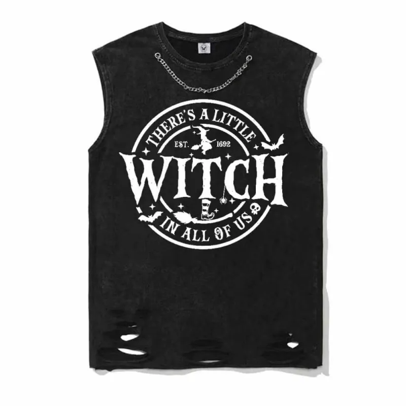 Witch Sayings Vintage Washed Cotton Vest Top sold by GTHIC