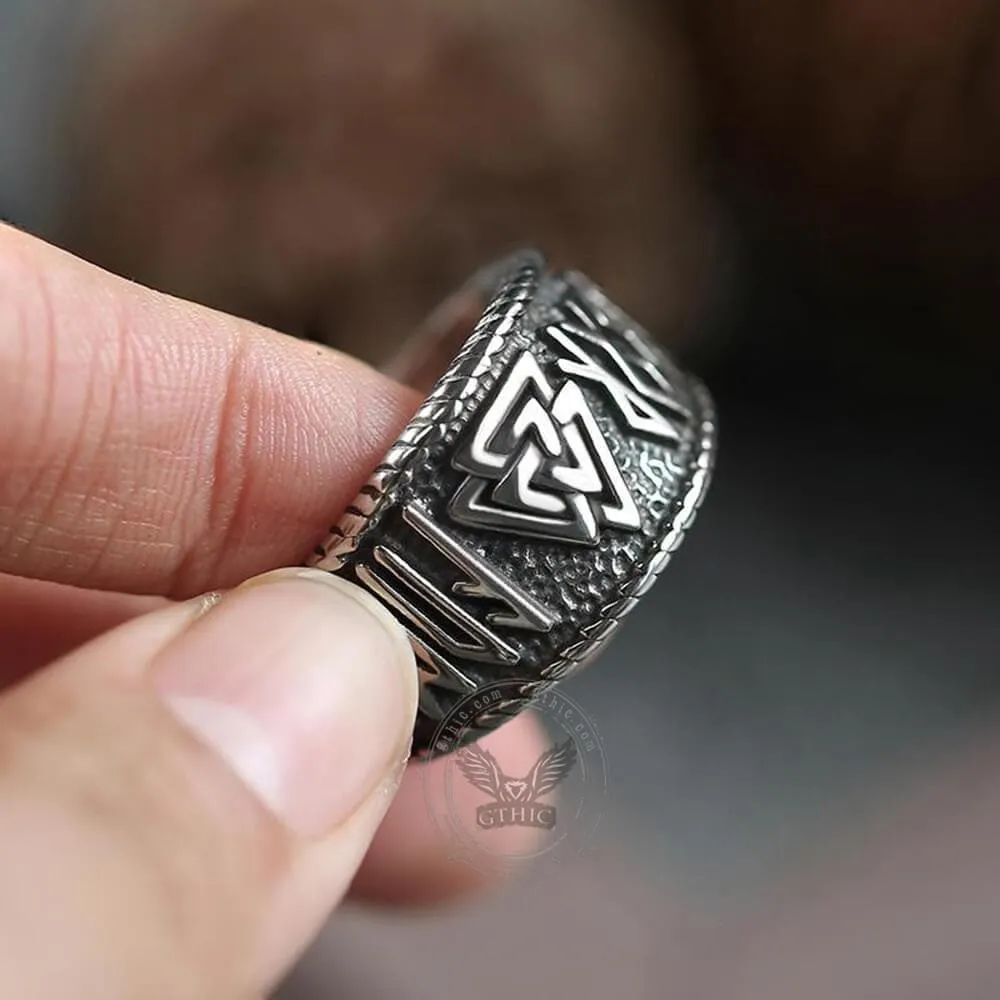 ODIN Runes Valknut 316L Stainless Steel Viking Ring sold by GTHIC product image thumbnail 3