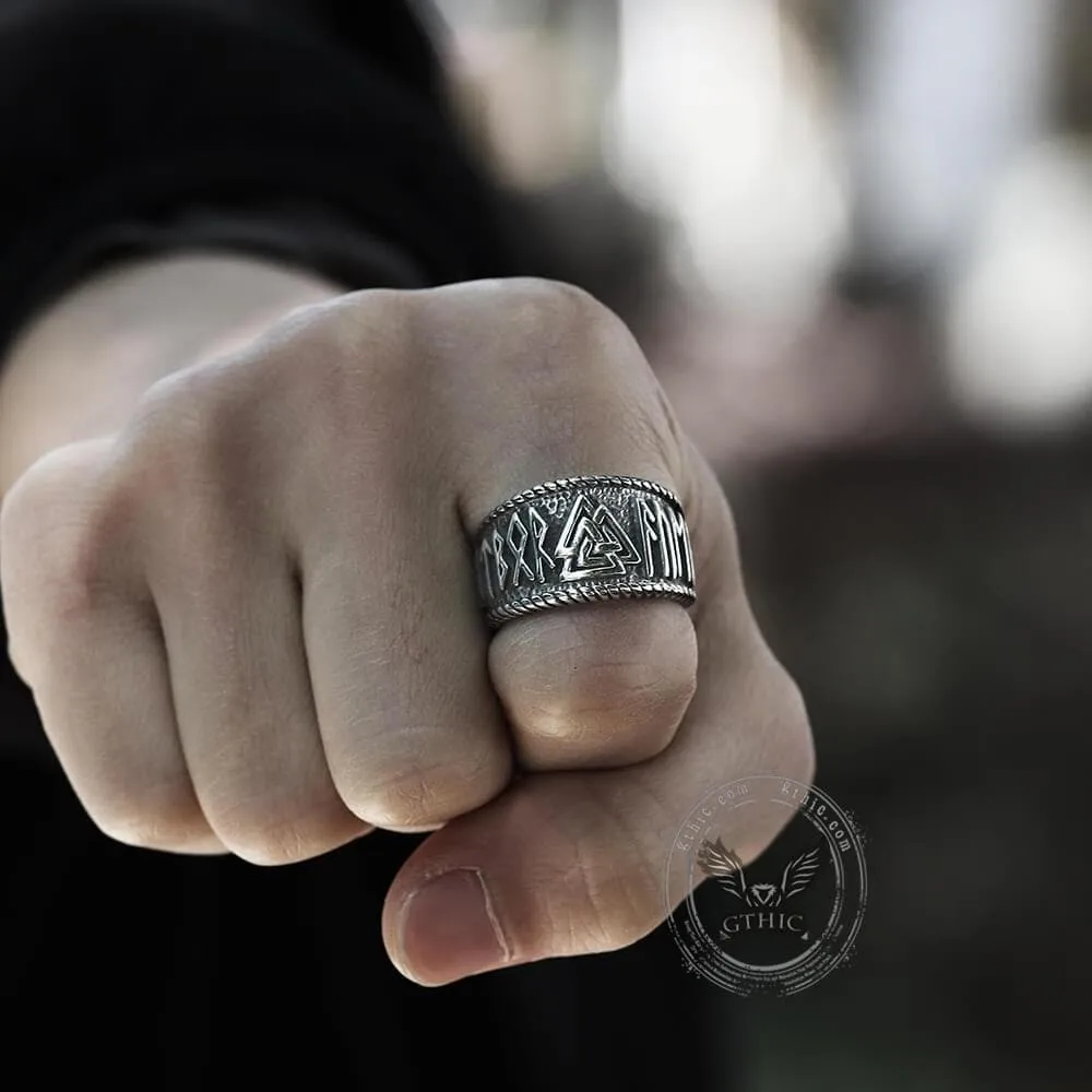 ODIN Runes Valknut 316L Stainless Steel Viking Ring sold by GTHIC product image thumbnail 5