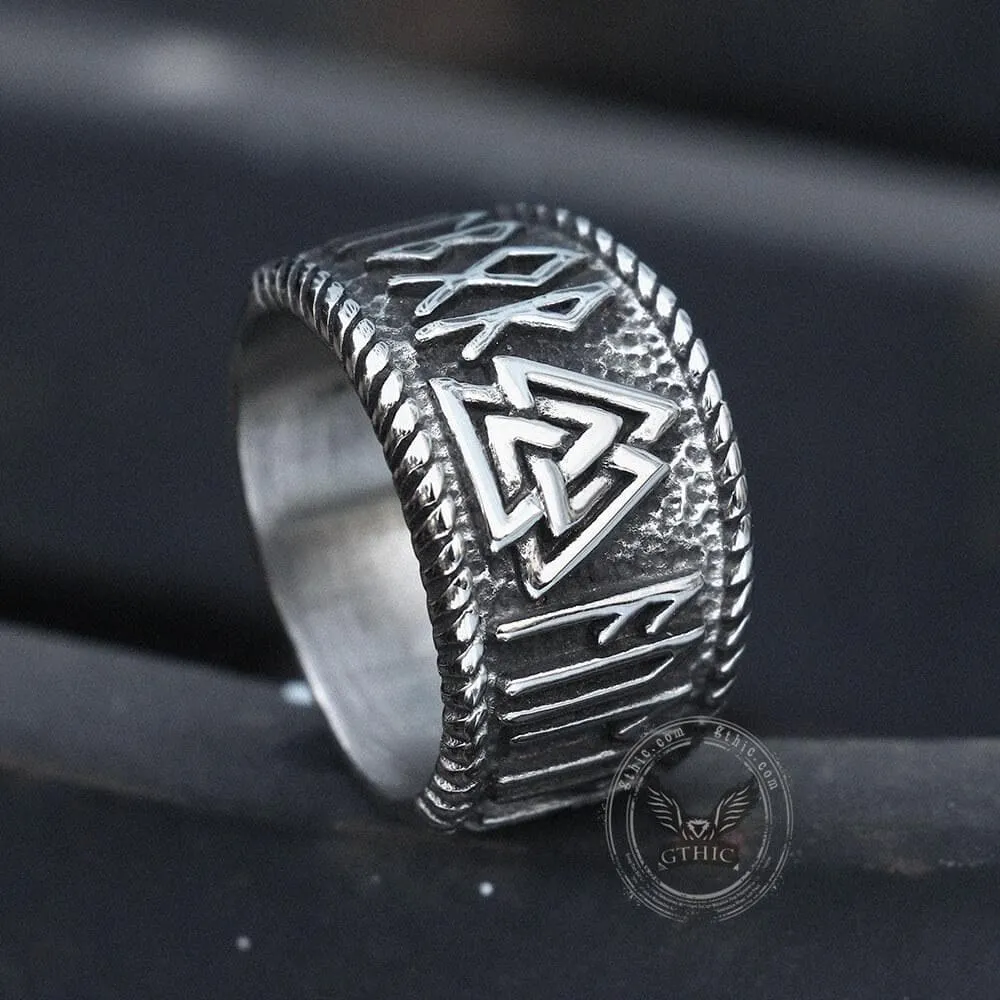 ODIN Runes Valknut 316L Stainless Steel Viking Ring sold by GTHIC product image thumbnail 4