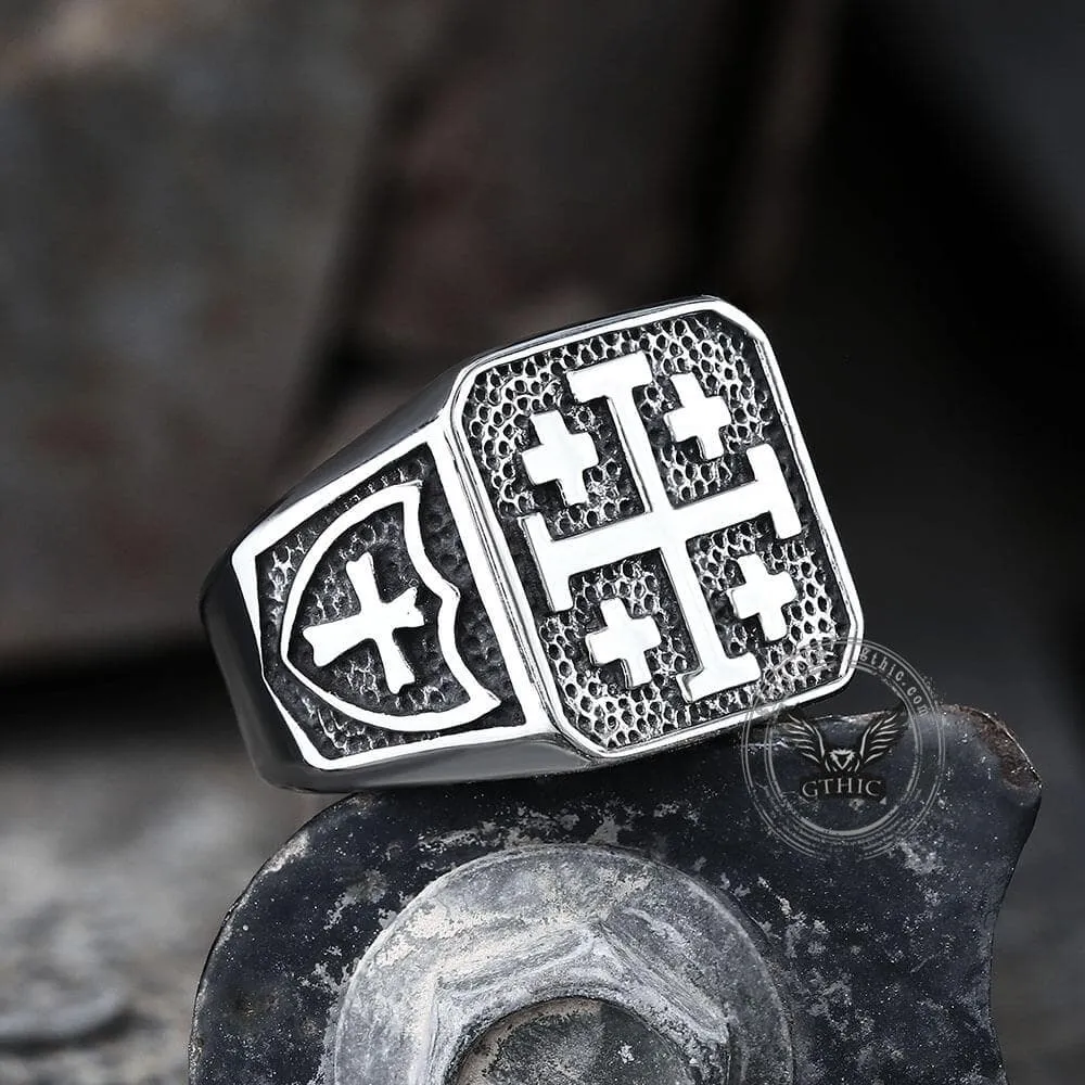 Jerusalem Cross Stainless Steel Ring sold by GTHIC product image thumbnail 3