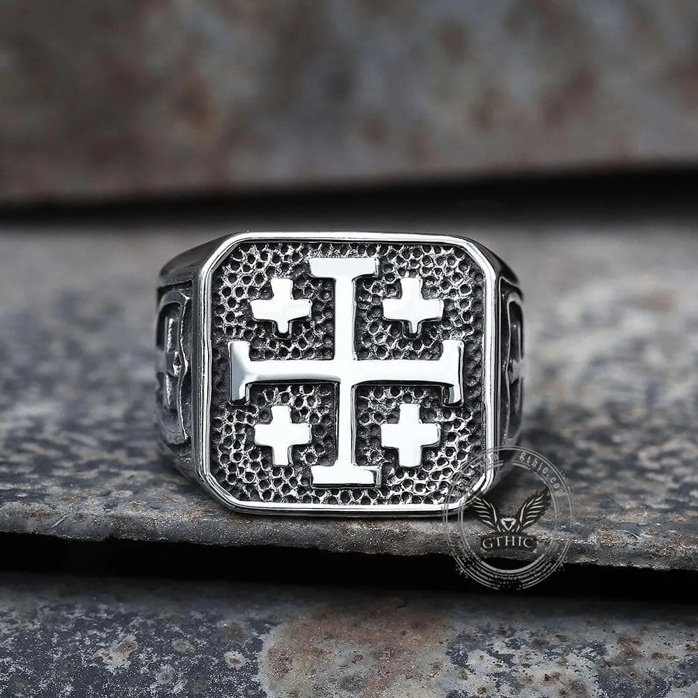 Jerusalem Cross Stainless Steel Ring sold by GTHIC product image thumbnail 5