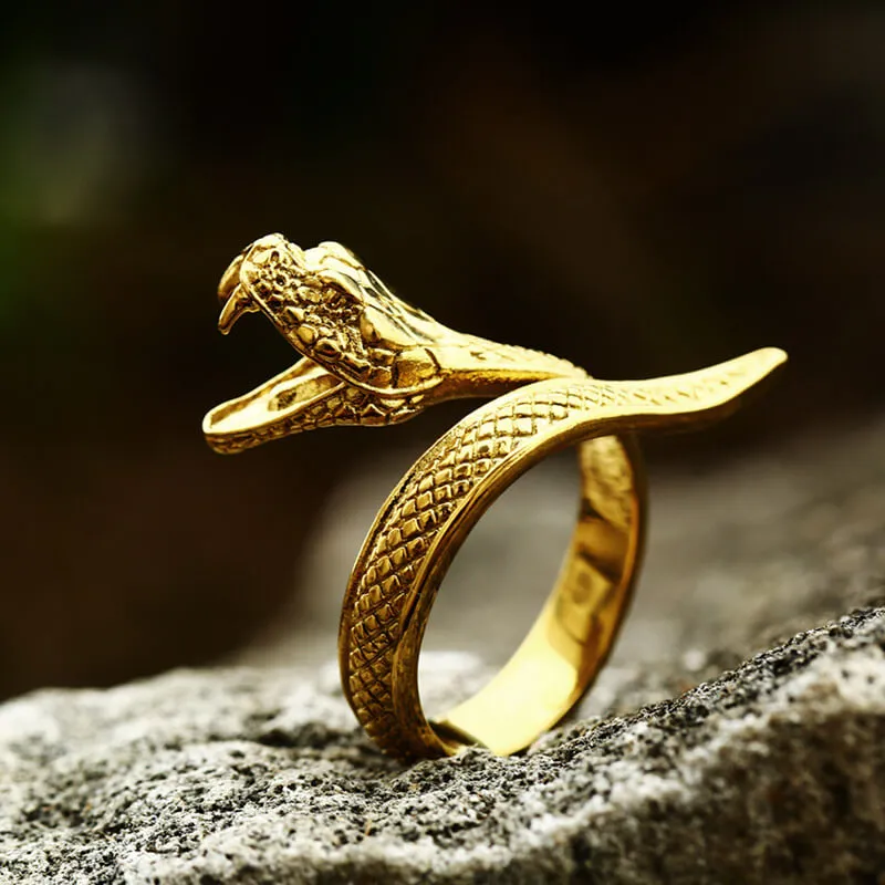 Vintage Cobra Stainless Steel Snake Ring sold by GTHIC product image thumbnail 2