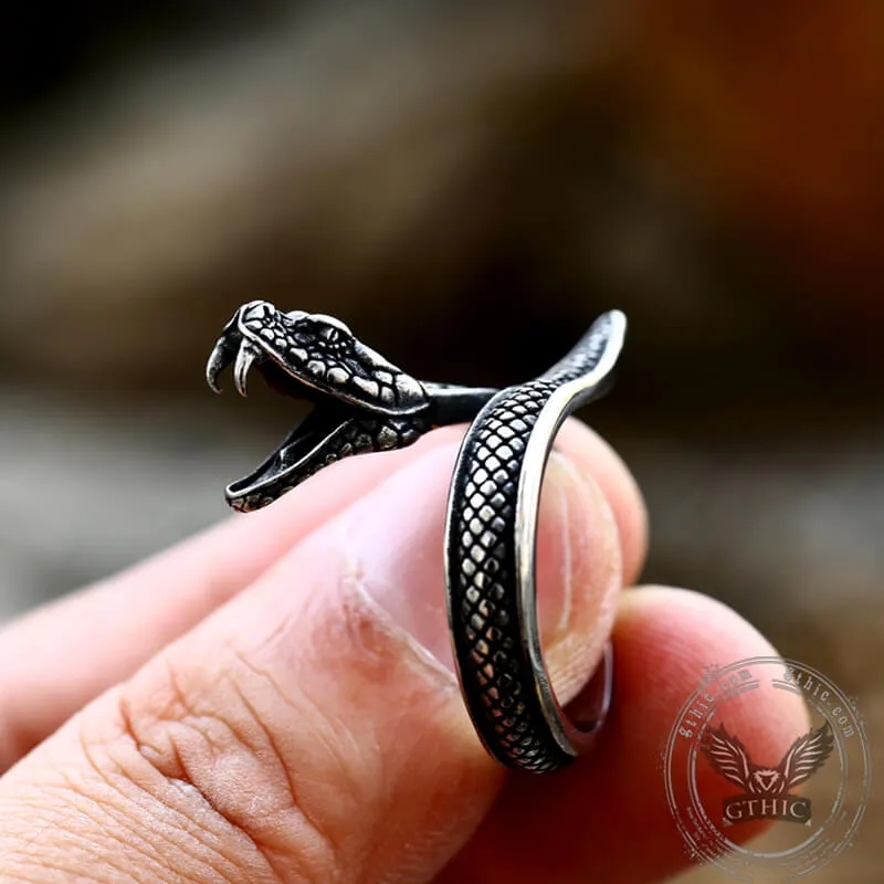 Vintage Cobra Stainless Steel Snake Ring sold by GTHIC product image thumbnail 3