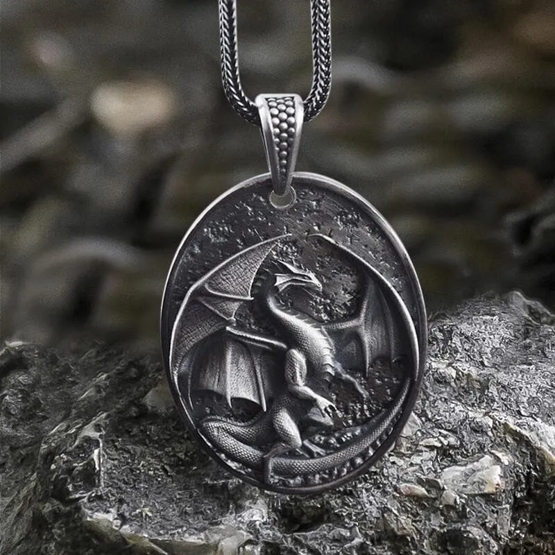 Norse Dragon Pure Tin Necklace sold by GTHIC