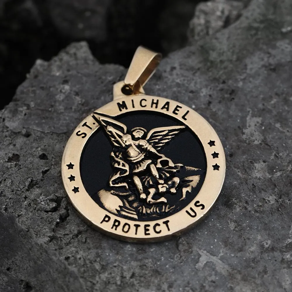 St. Michael Protect Us Stainless Steel Pendant sold by GTHIC product image thumbnail 2