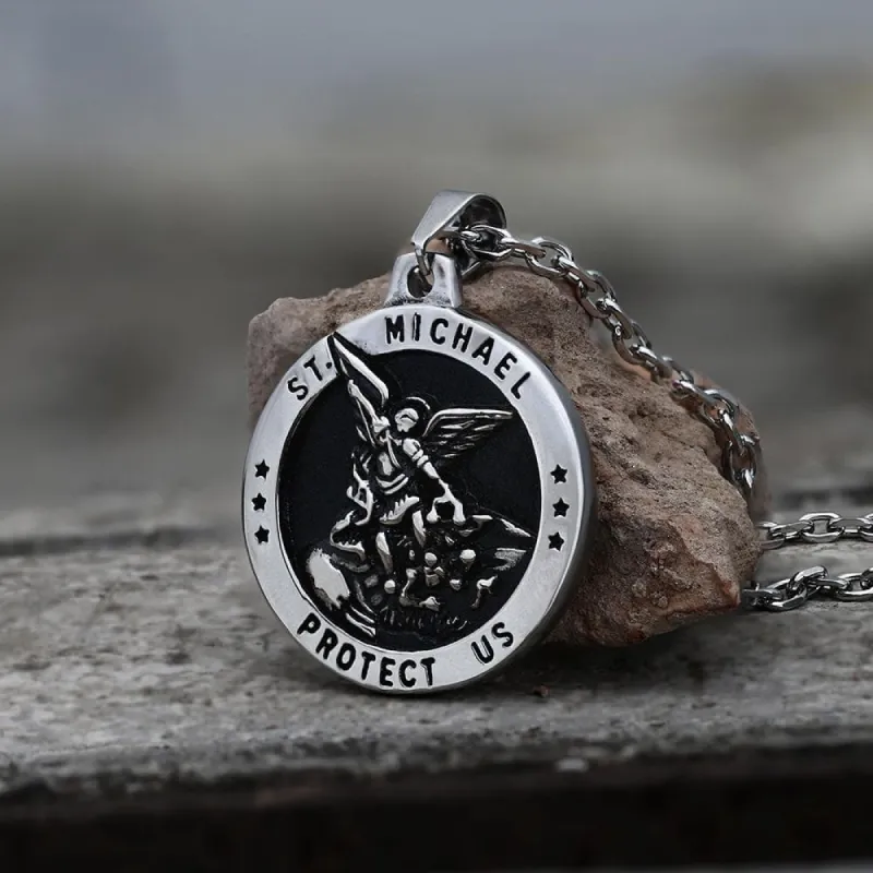 St. Michael Protect Us Stainless Steel Pendant sold by GTHIC