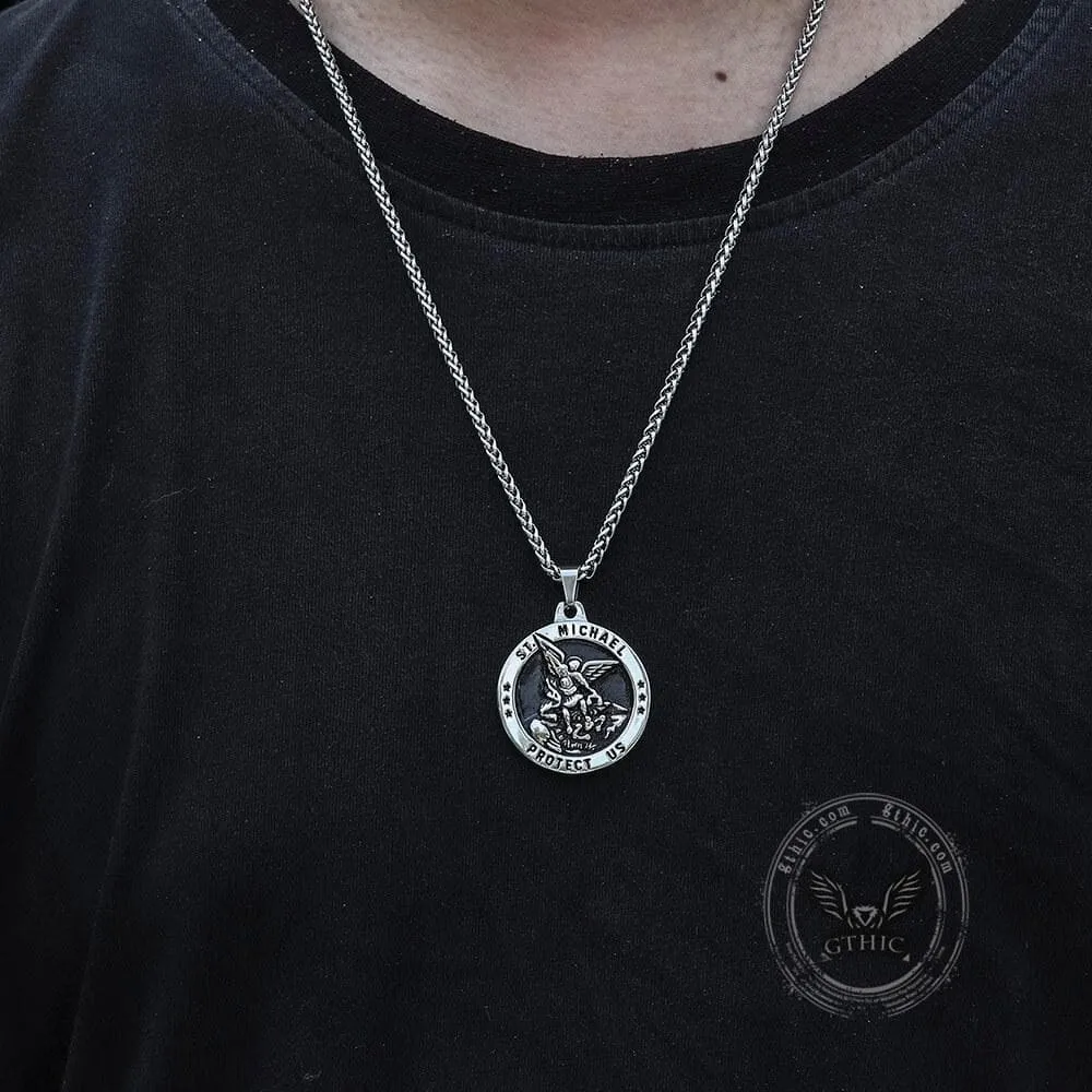 St. Michael Protect Us Stainless Steel Pendant sold by GTHIC product image thumbnail 4