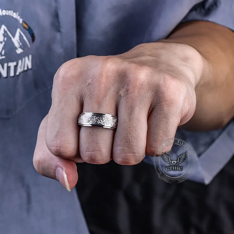 Nordic Celtic Triangle Knot Stainless Steel Spinner Ring sold by GTHIC product image thumbnail 2