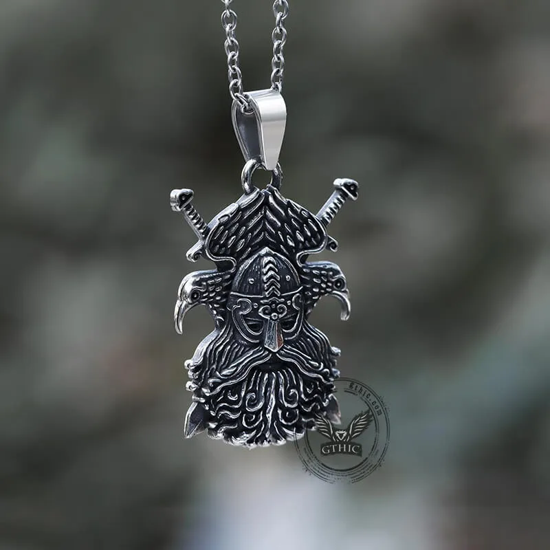 Odin And Raven Stainless Steel Viking Pendant sold by GTHIC product image thumbnail 5