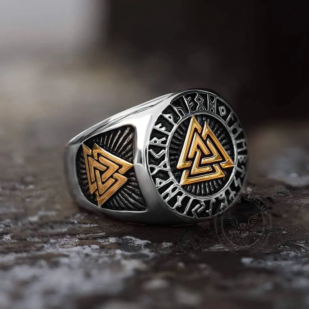 Runes Valknut Triangle Stainless Steel Viking Ring sold by GTHIC product image thumbnail 5