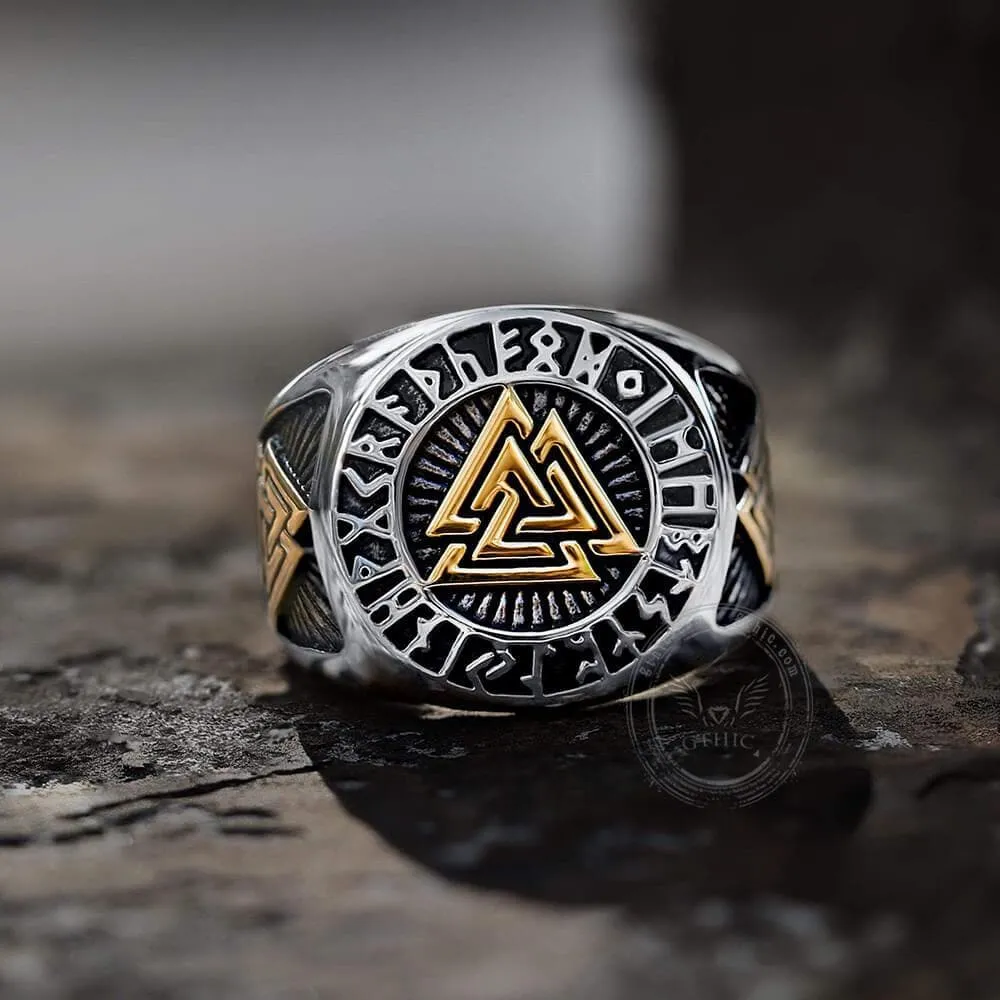 Runes Valknut Triangle Stainless Steel Viking Ring sold by GTHIC product image thumbnail 4