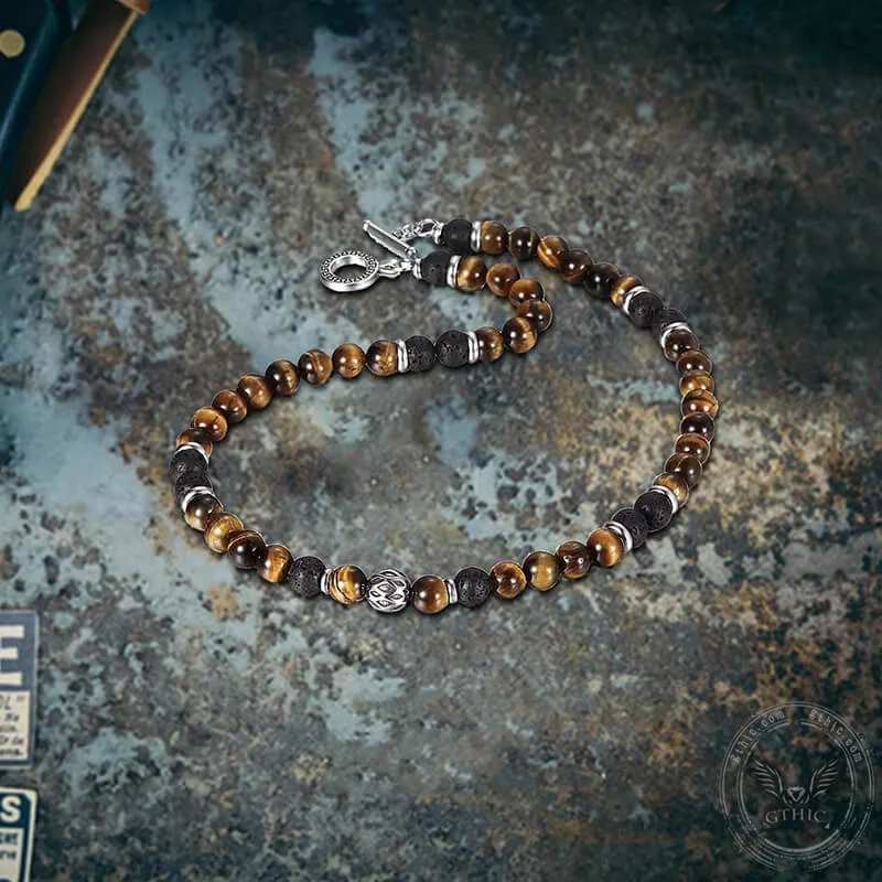 Tiger Eye Stone Stainless Steel Bead Necklace sold by GTHIC product image thumbnail 4