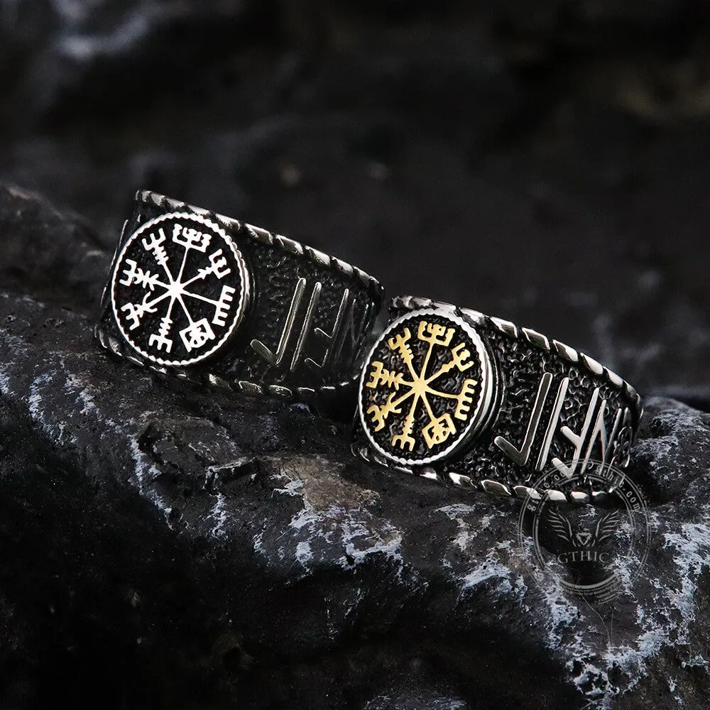 Vegvisir and Runes Stainless Steel Viking Ring sold by GTHIC product image thumbnail 3