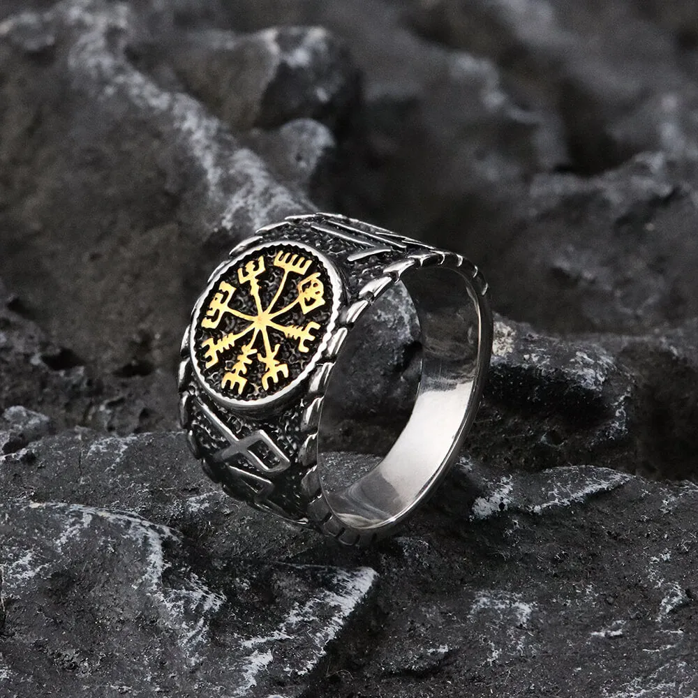 Vegvisir and Runes Stainless Steel Viking Ring sold by GTHIC product image thumbnail 4
