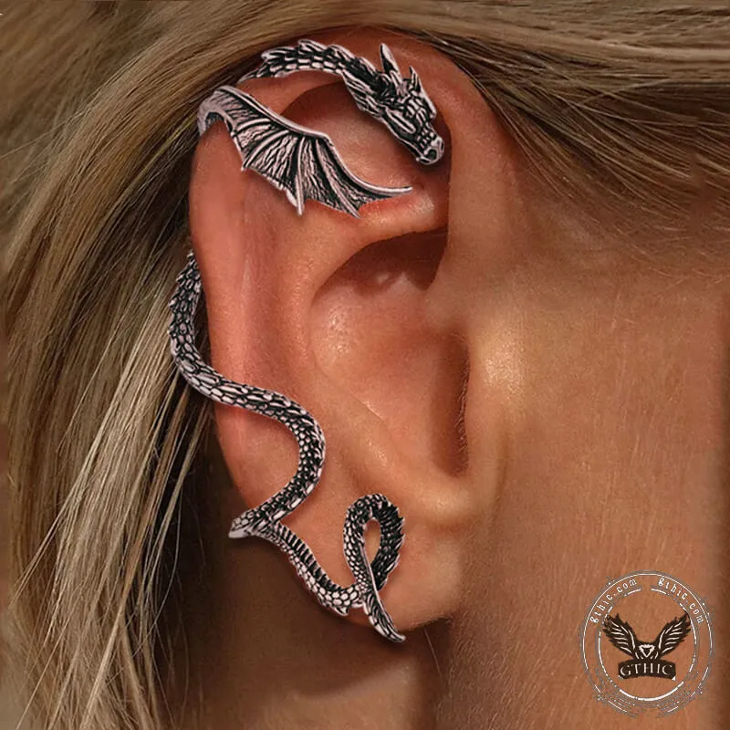 Flying Dragon Stainless Steel Stud Earrings sold by GTHIC product image thumbnail 2