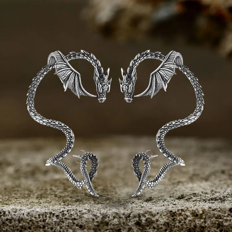 Flying Dragon Stainless Steel Stud Earrings sold by GTHIC product image thumbnail 4