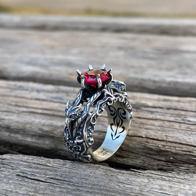 Vintage Dragon Zircon Sterling Silver Ring sold by GTHIC
