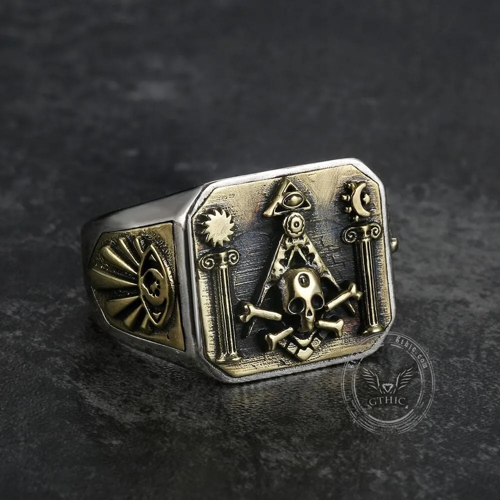 Freemason Sterling Silver Skull Masonic Ring sold by GTHIC product image thumbnail 2