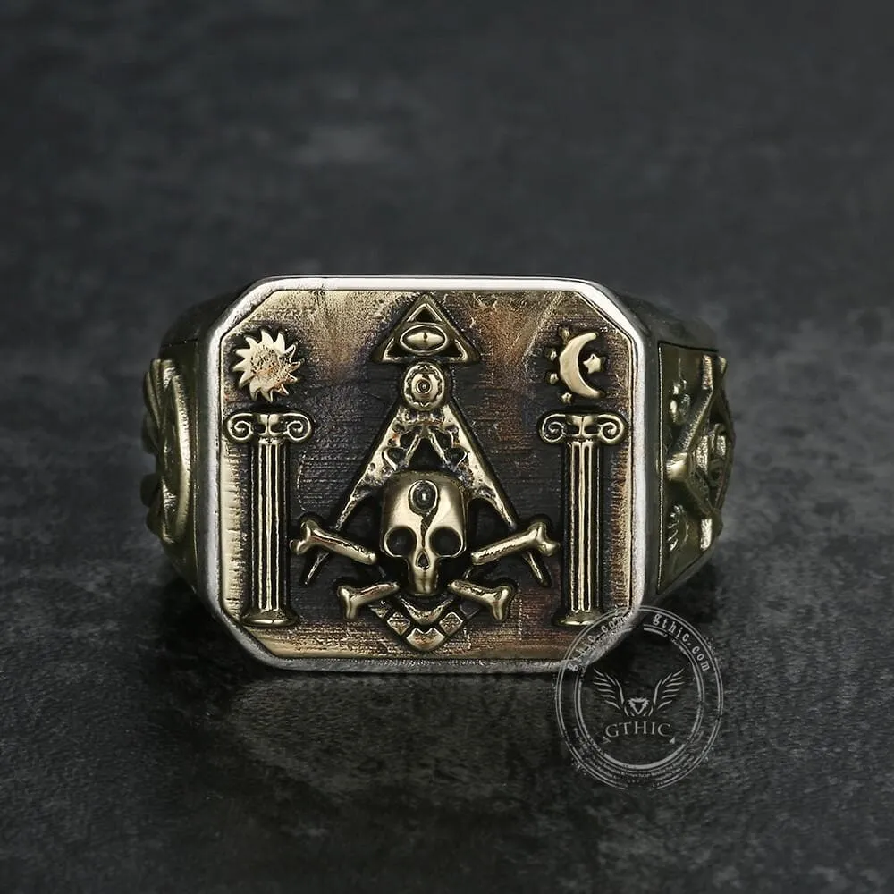 Freemason Sterling Silver Skull Masonic Ring sold by GTHIC product image thumbnail 4