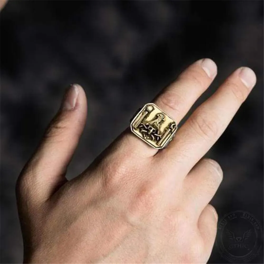 Freemason Sterling Silver Skull Masonic Ring sold by GTHIC product image thumbnail 3