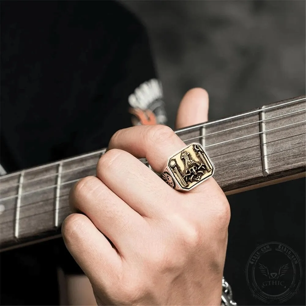 Freemason Sterling Silver Skull Masonic Ring sold by GTHIC product image thumbnail 5