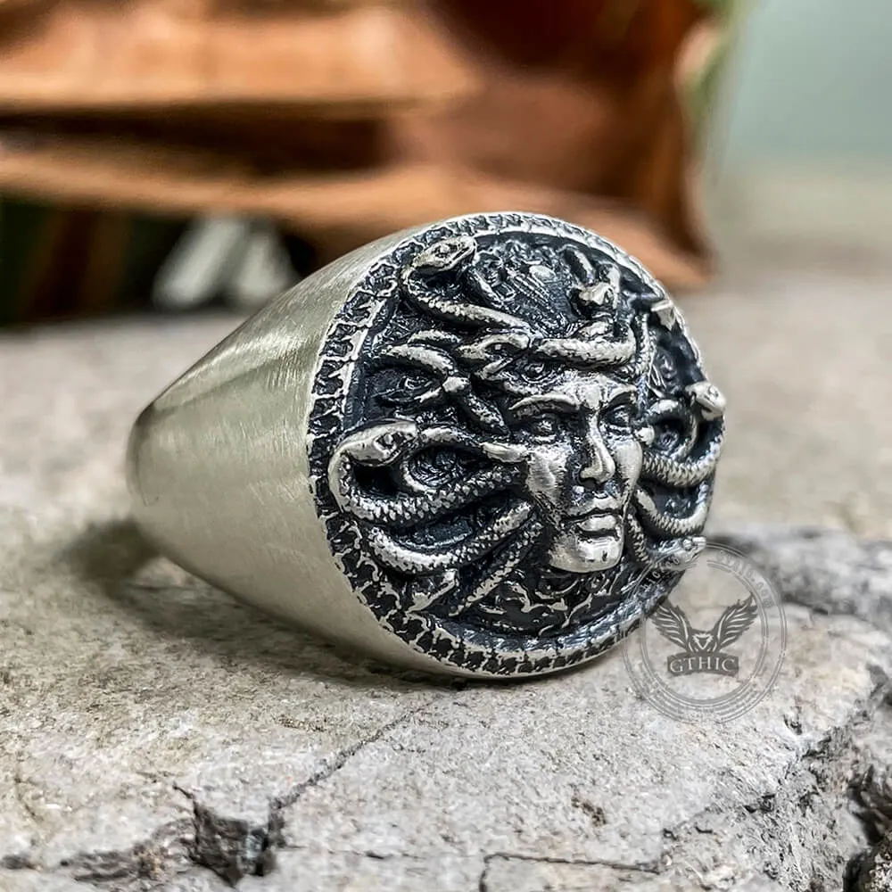 Greek Gorgon Medusa Sterling Silver Ring sold by GTHIC product image thumbnail 3