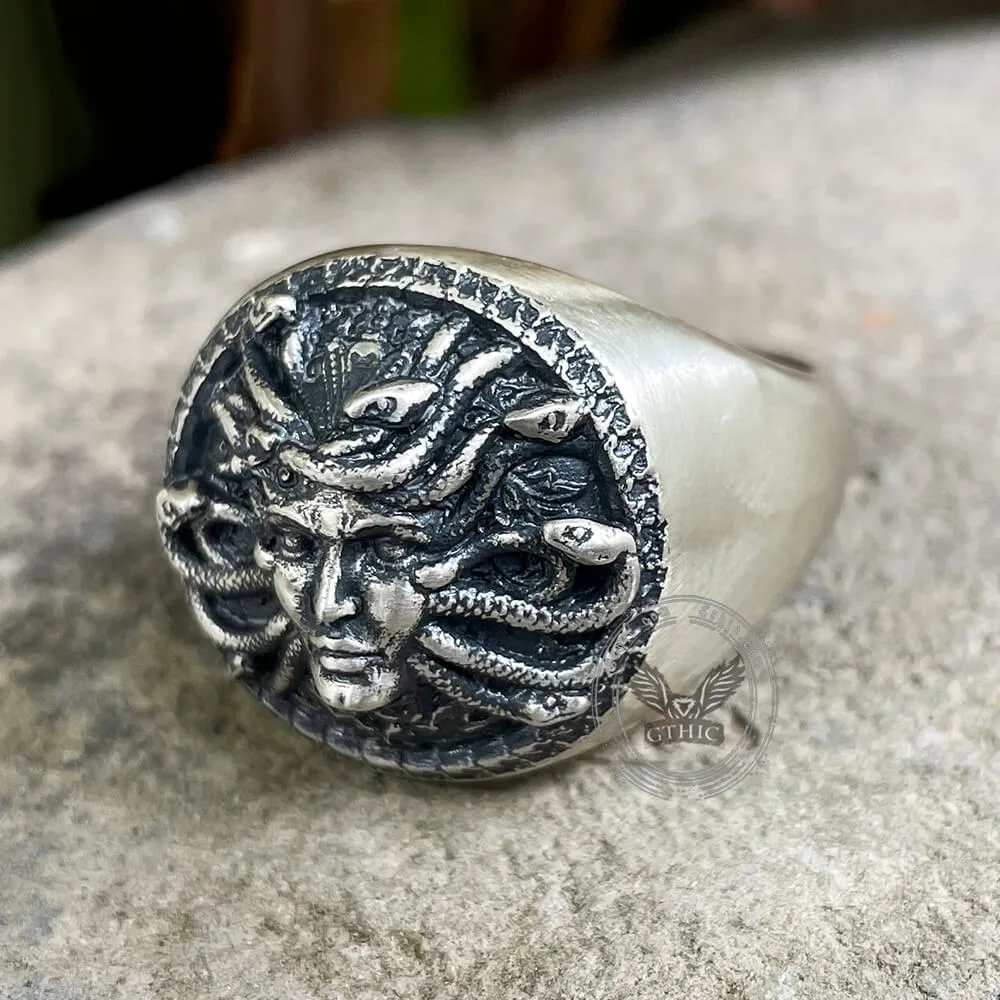 Greek Gorgon Medusa Sterling Silver Ring sold by GTHIC product image thumbnail 4