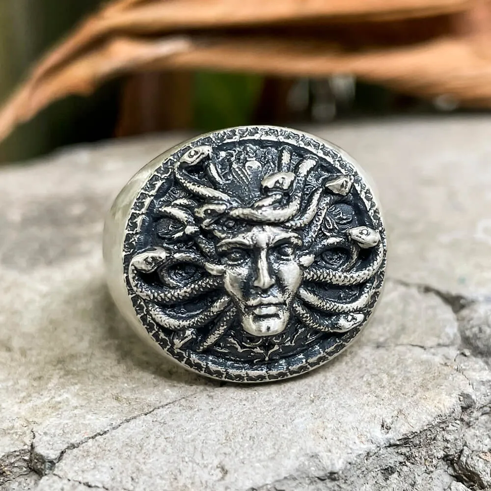 Greek Gorgon Medusa Sterling Silver Ring sold by GTHIC product image thumbnail 2