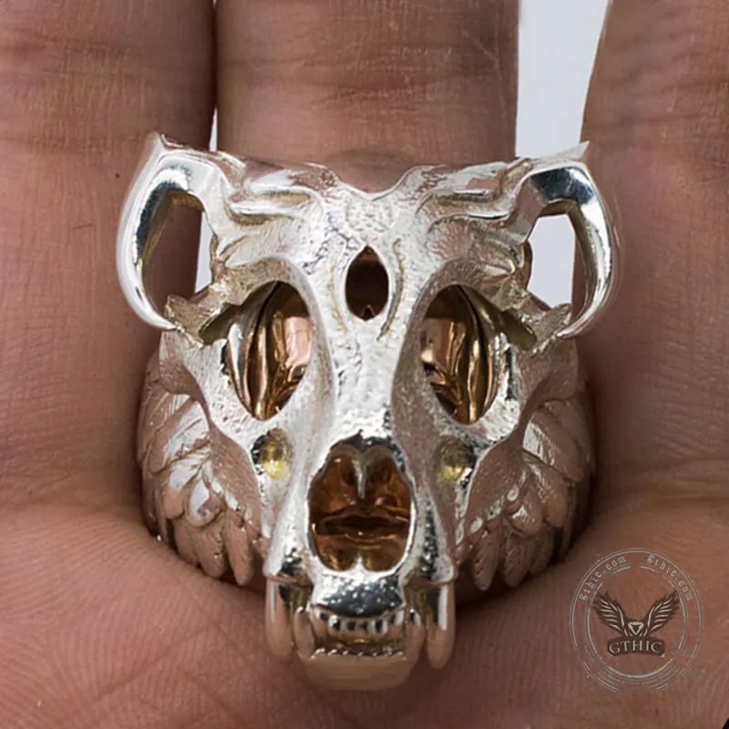 Aztec Jaguar warrior Sterling Silver Ring sold by GTHIC product image thumbnail 4