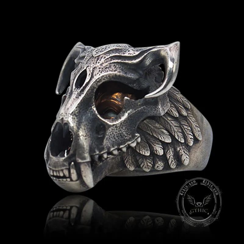 Aztec Jaguar warrior Sterling Silver Ring sold by GTHIC product image thumbnail 3