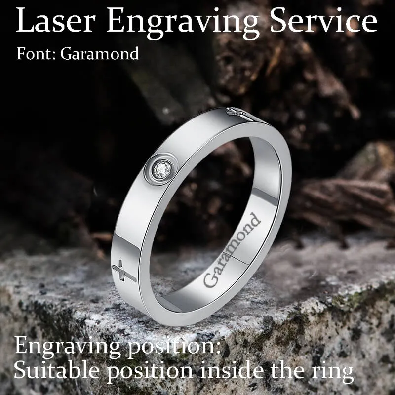 Minimalist Cross Inlaid Zircon Stainless Steel Band Ring sold by GTHIC product image thumbnail 5