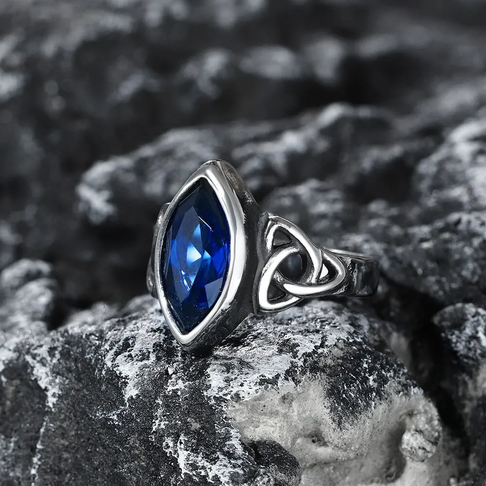 Celtic Knot Gemstone Stainless Steel Viking Ring sold by GTHIC product image thumbnail 4