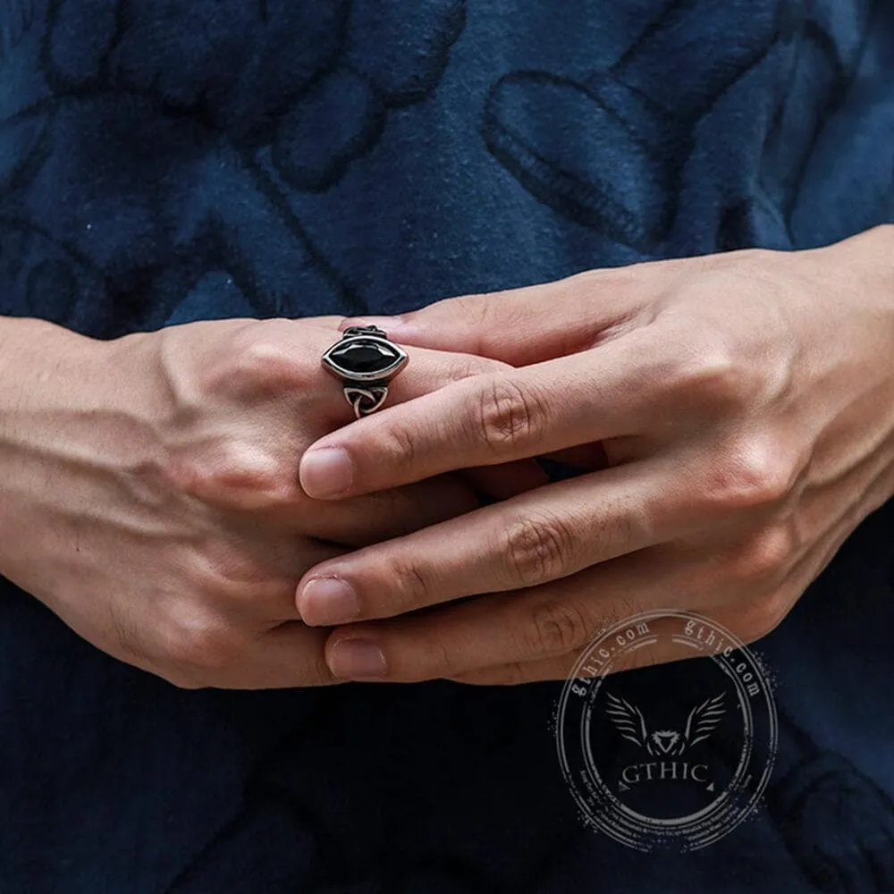 Celtic Knot Gemstone Stainless Steel Viking Ring sold by GTHIC product image thumbnail 3