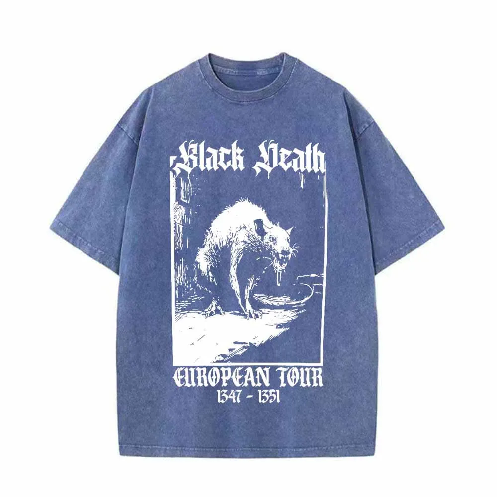 Multicolor Black Death Rat Vintage Washed T-shirt sold by GTHIC product image thumbnail 5