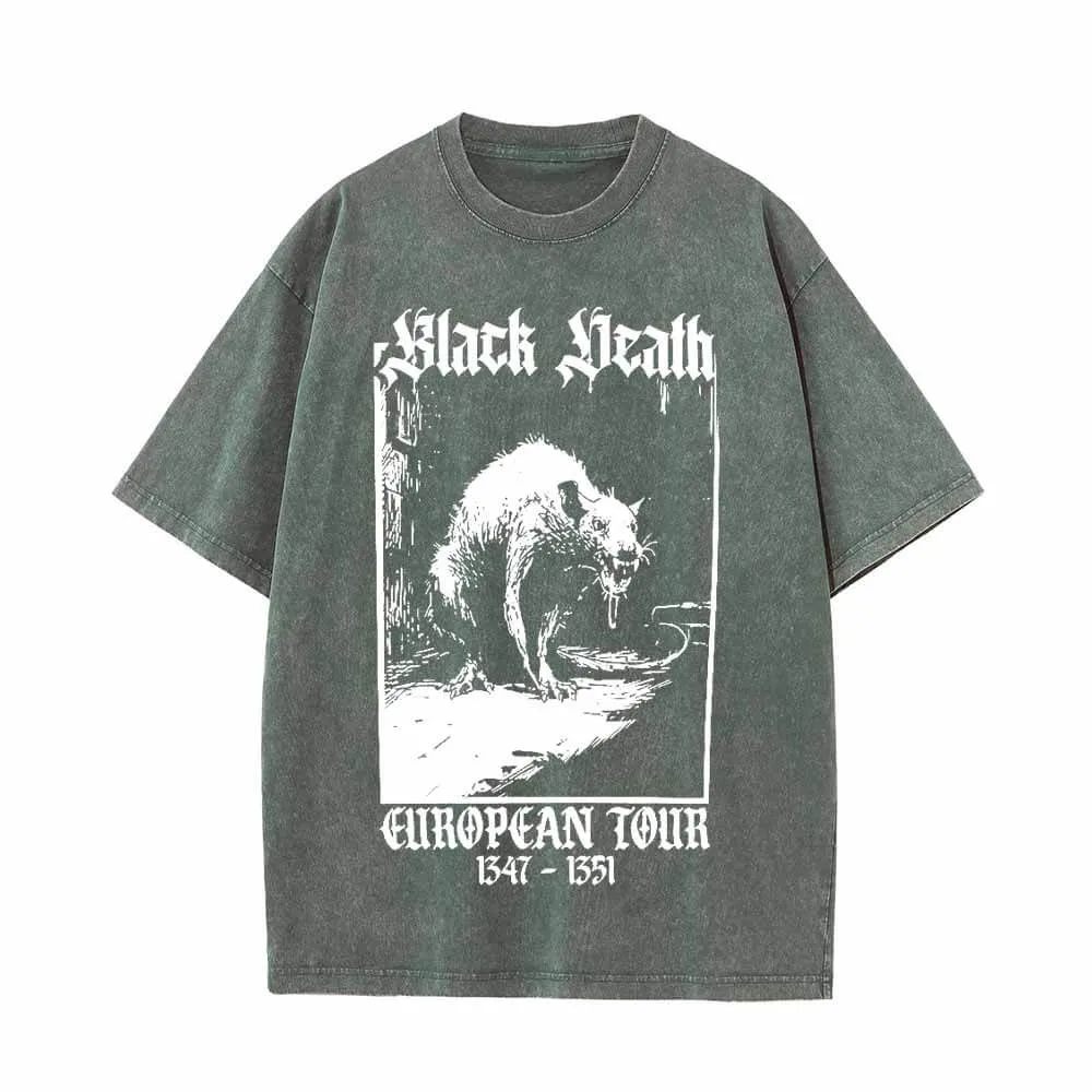 Multicolor Black Death Rat Vintage Washed T-shirt sold by GTHIC product image thumbnail 3