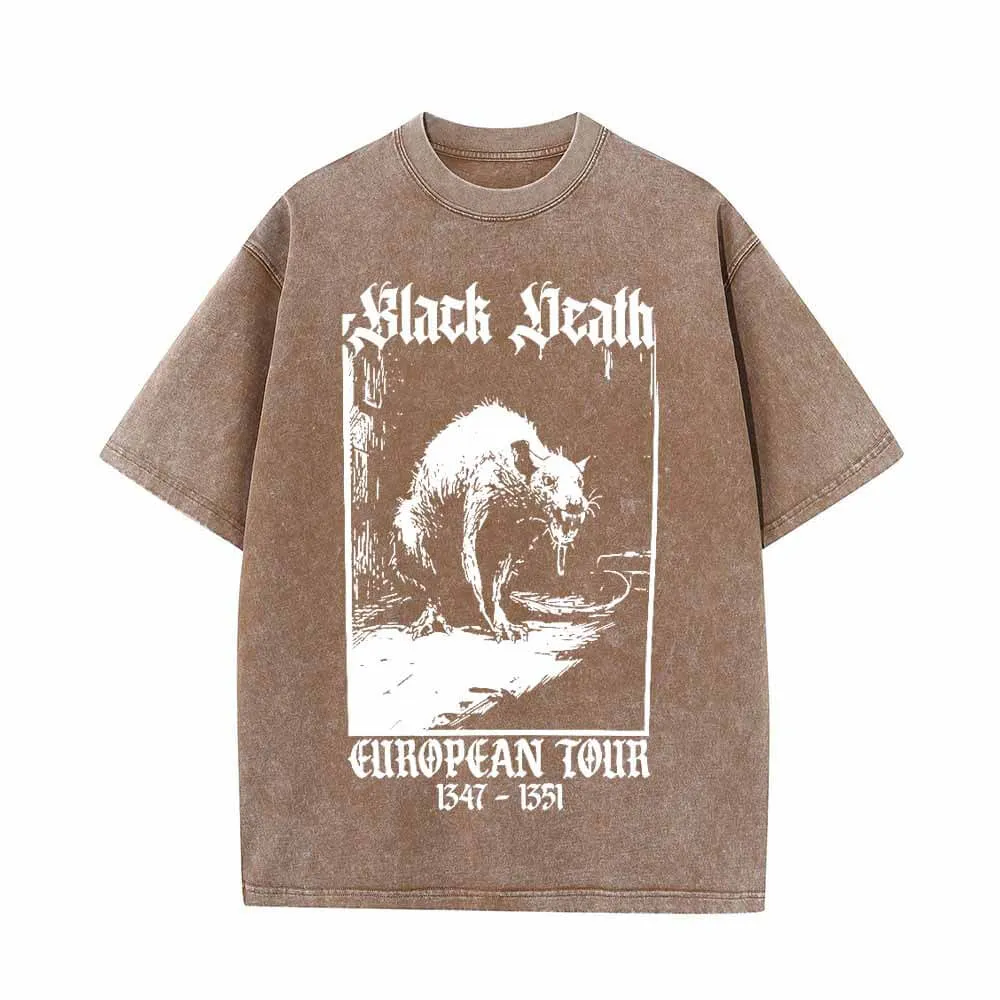 Multicolor Black Death Rat Vintage Washed T-shirt sold by GTHIC product image thumbnail 4