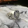 Vegvisir Celtic Knot Dragon Sterling Silver Viking Ring sold by GTHIC