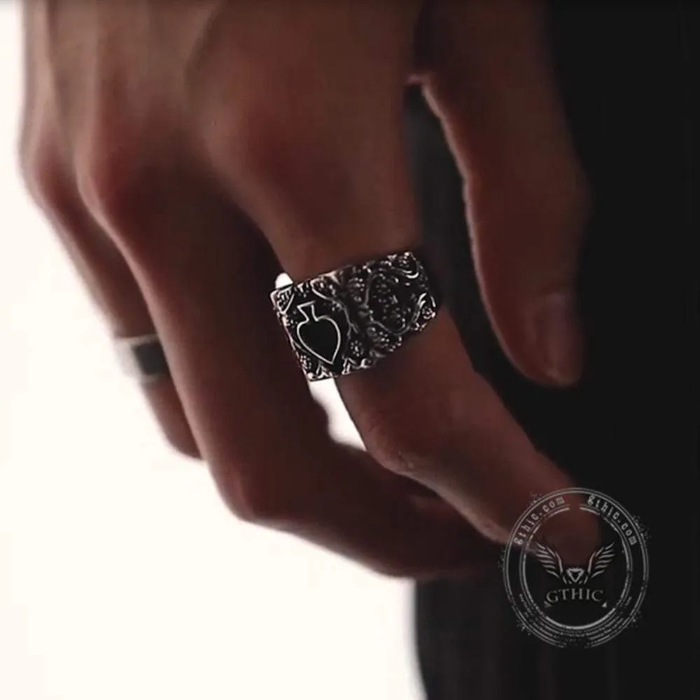 Poker Spades Stainless Steel Biker Ring sold by GTHIC product image thumbnail 3