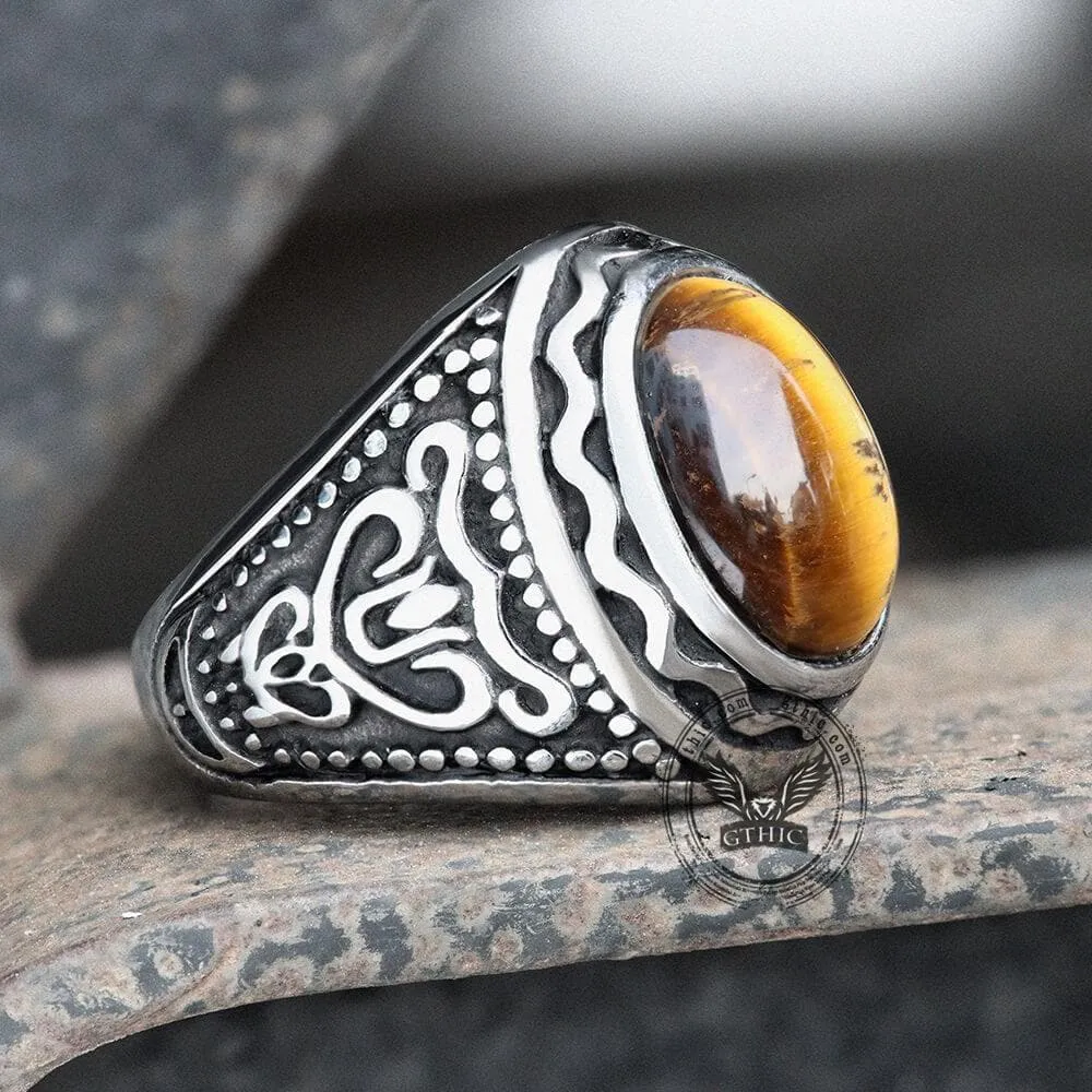 Vintage Pattern Gemstone Stainless Steel Ring sold by GTHIC product image thumbnail 3