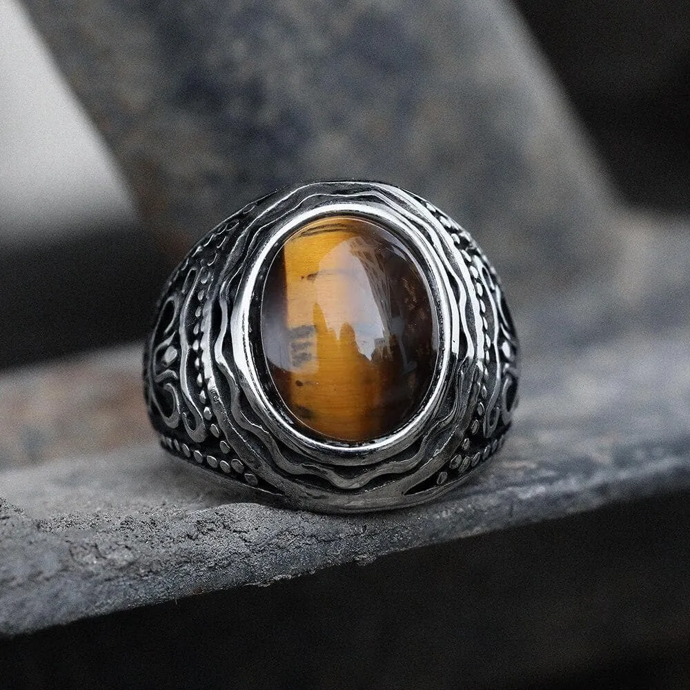 Vintage Pattern Gemstone Stainless Steel Ring sold by GTHIC product image thumbnail 2