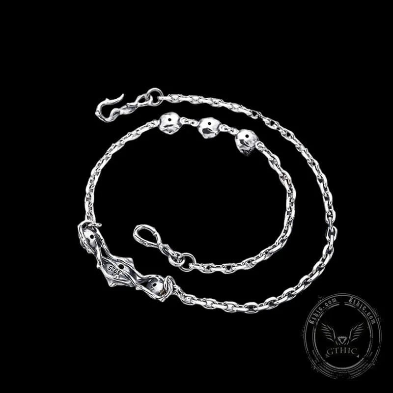 Red Gem-Set Roses Sterling Silver Necklace sold by GTHIC product image thumbnail 5