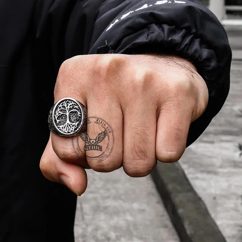 Vintage Tree of Life Stainless Steel Viking Ring sold by GTHIC product image thumbnail 2