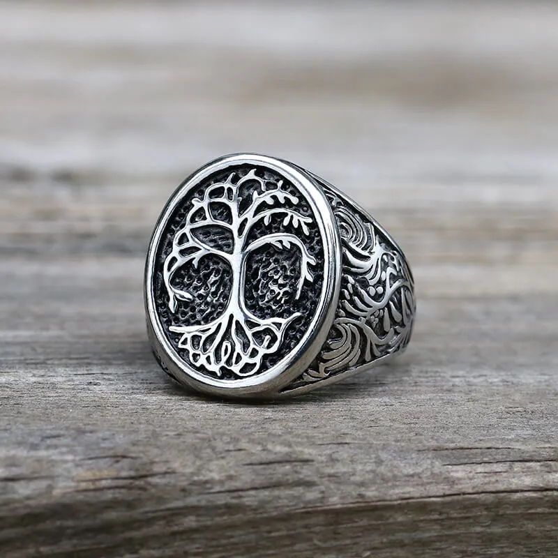 Vintage Tree of Life Stainless Steel Viking Ring sold by GTHIC product image thumbnail 3