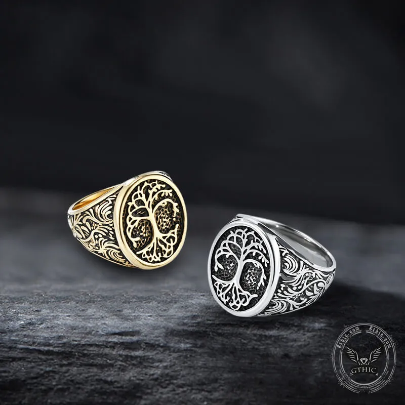 Vintage Tree of Life Stainless Steel Viking Ring sold by GTHIC
