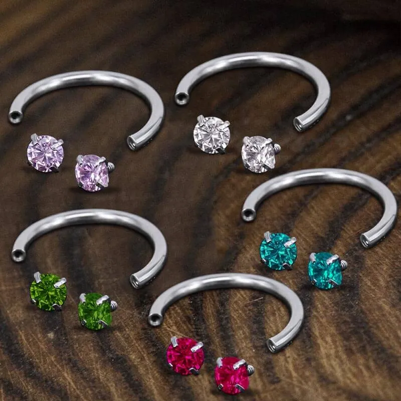 Horseshoe G23 Titanium Zircon Nose Ring sold by GTHIC