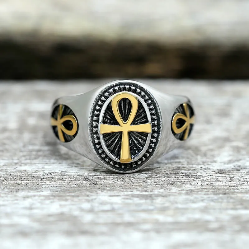 Egyptian Ankh Stainless Steel Ring sold by GTHIC product image thumbnail 3