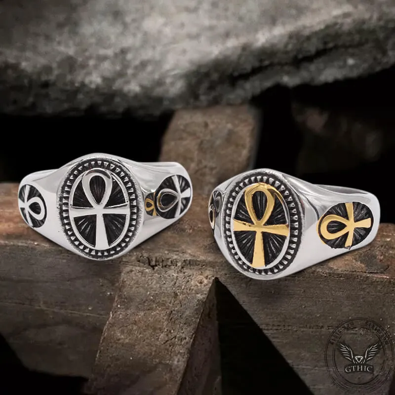 Egyptian Ankh Stainless Steel Ring sold by GTHIC