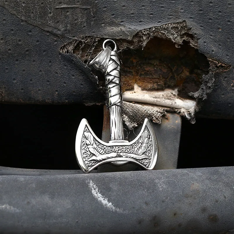 Vintage Viking Raven Axe Stainless Steel Pendant sold by GTHIC product image thumbnail 3