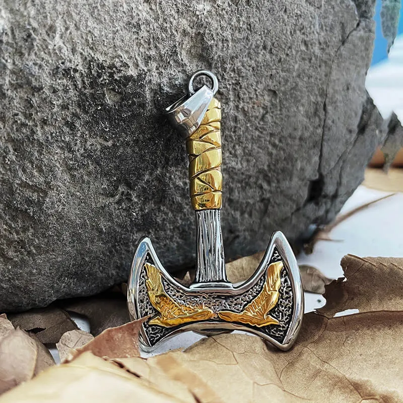 Vintage Viking Raven Axe Stainless Steel Pendant sold by GTHIC product image thumbnail 4